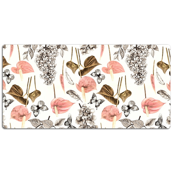 Tapis de bureau Fleurs et papillons