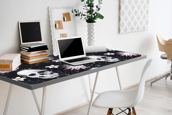 Sous-main bureau Crânes et feuilles