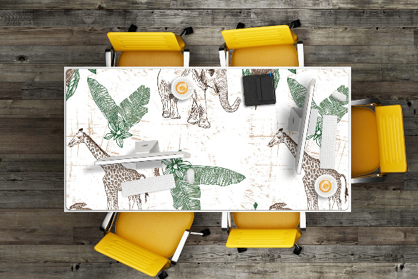 Tapis de bureau Girafes et éléphants