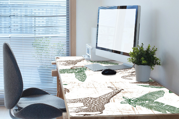 Tapis de bureau Girafes et éléphants