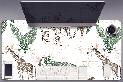 Tapis de bureau Girafes et éléphants