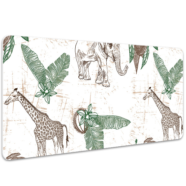 Tapis de bureau Girafes et éléphants