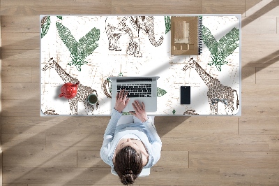 Tapis de bureau Girafes et éléphants