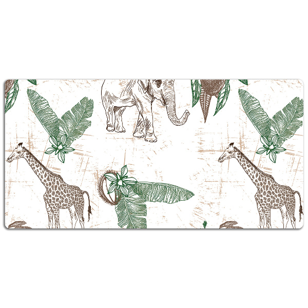 Tapis de bureau Girafes et éléphants