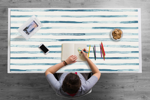 Sous-main bureau Lignes bleues