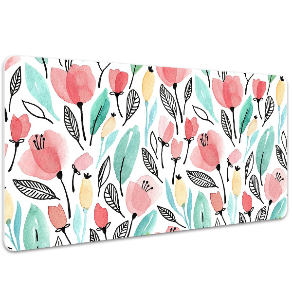 Tapis de bureau Fleurs rouges