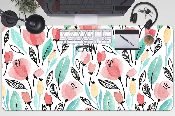 Tapis de bureau Fleurs rouges