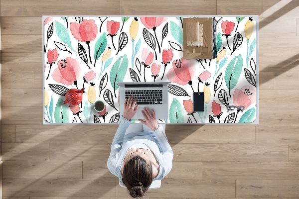Tapis de bureau Fleurs rouges