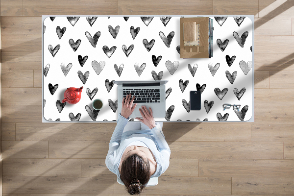 Sous-main bureau Cœurs peints