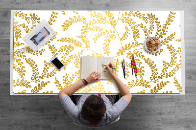 Tapis de bureau feuilles d'or