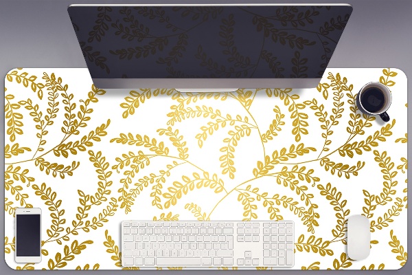 Tapis de bureau feuilles d'or