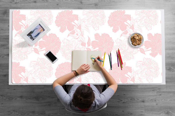 Sous main de bureau Fleurs roses