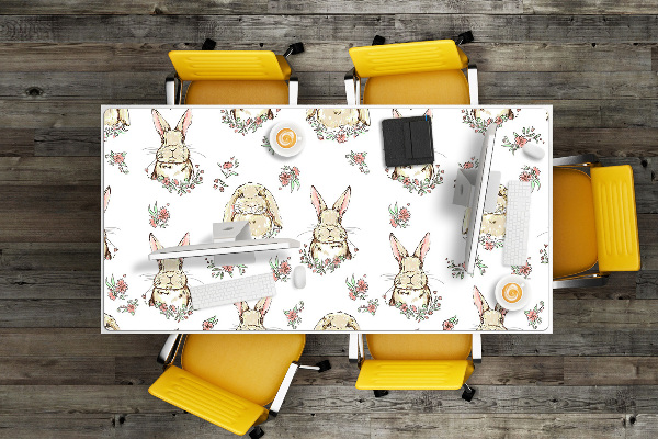 Sous-main bureau Lapins marron clair