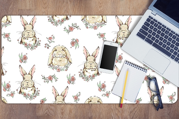 Sous-main bureau Lapins marron clair