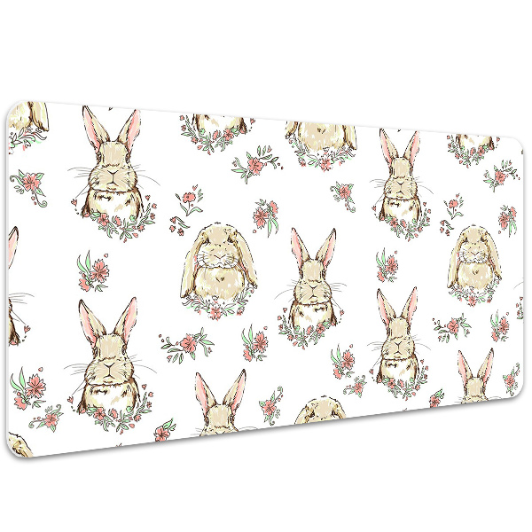Sous-main bureau Lapins marron clair