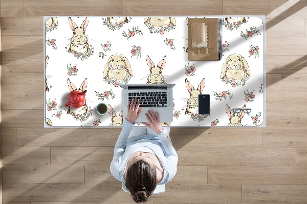Sous-main bureau Lapins marron clair
