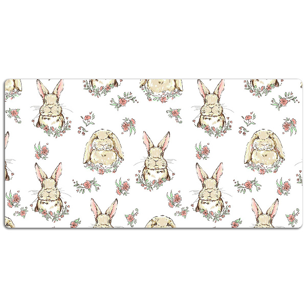 Sous-main bureau Lapins marron clair