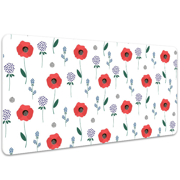 Sous-main bureau Champ de coquelicot rouge