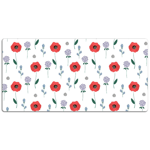 Sous-main bureau Champ de coquelicot rouge