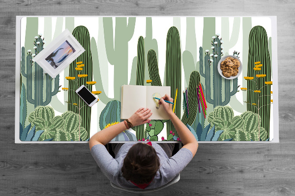 Sous-main bureau Cacti fleurissant