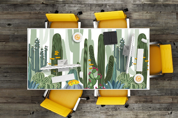 Sous-main bureau Cacti fleurissant