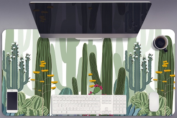 Sous-main bureau Cacti fleurissant