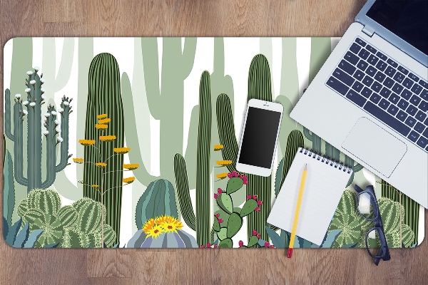 Sous-main bureau Cacti fleurissant