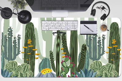 Sous-main bureau Cacti fleurissant