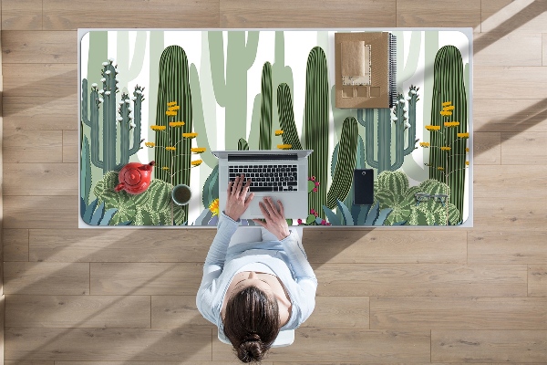Sous-main bureau Cacti fleurissant