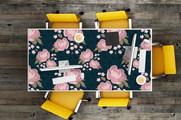 Sous main de bureau Fleurs roses