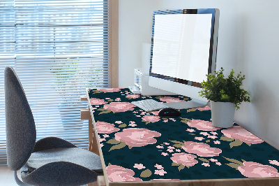 Sous main de bureau Fleurs roses