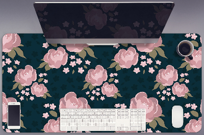 Sous main de bureau Fleurs roses