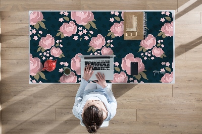 Sous main de bureau Fleurs roses