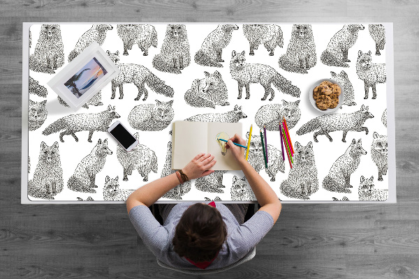 Sous main de bureau Renards dessinés