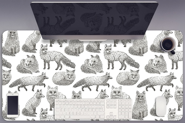 Sous main de bureau Renards dessinés
