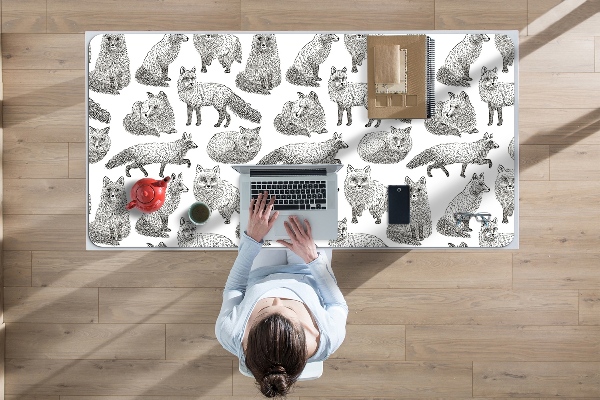 Sous main de bureau Renards dessinés