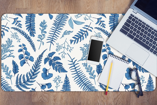 Sous-main bureau Fougère bleue