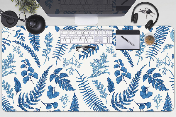 Sous-main bureau Fougère bleue
