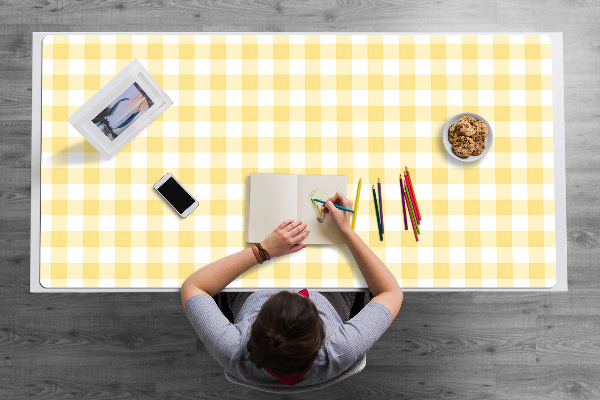 Sous main de bureau Treillis jaune