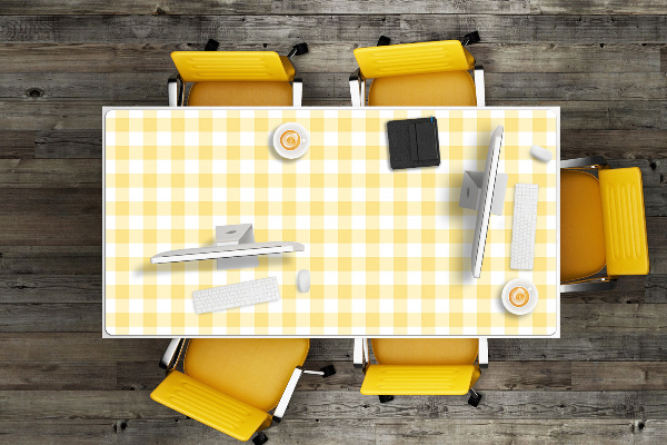 Sous main de bureau Treillis jaune