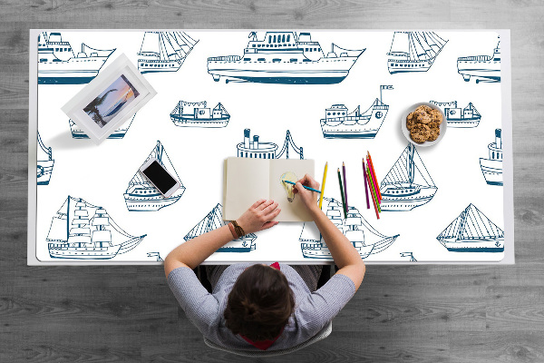 Protège bureau Navires bleus