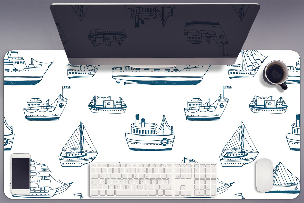 Protège bureau Navires bleus