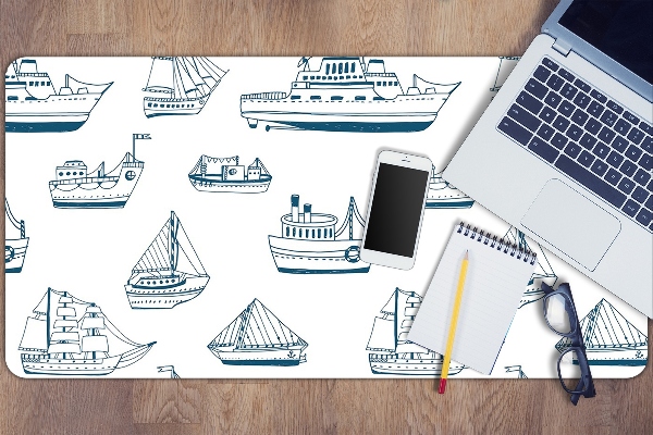 Protège bureau Navires bleus