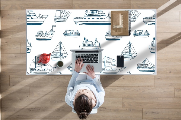 Protège bureau Navires bleus