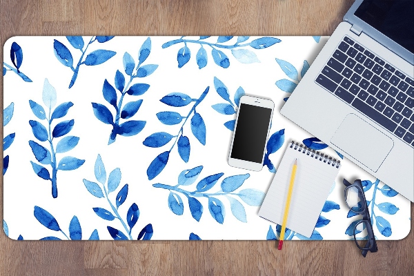 Sous-main bureau Aquarelle bleue