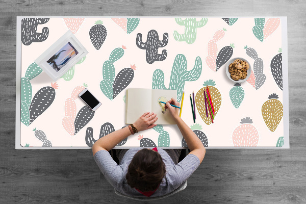 Sous-main bureau Cactus colorés