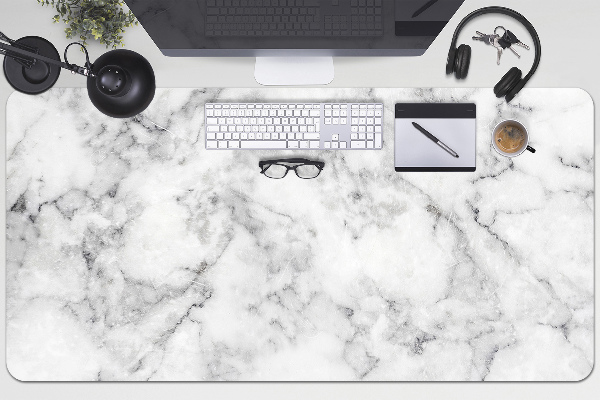 Tapis de bureau marbre blanc