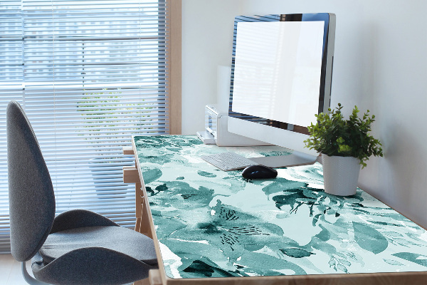 Protège bureau Fleurs bleues