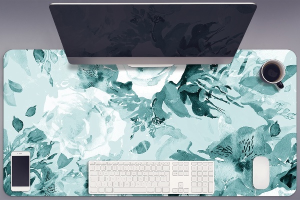 Protège bureau Fleurs bleues