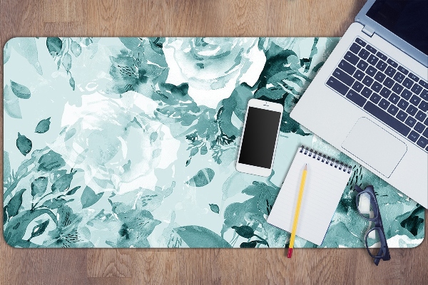 Protège bureau Fleurs bleues